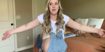 Preggo Trying on Pre-Pregnancy Clothes