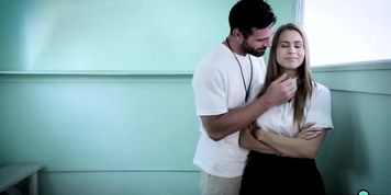 Teen Kristen Scott in sexy unifomr fucked in the locker room by perv teacher porn (Leony Aprill)