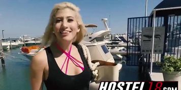 Fancy blonde girl gets tied up and fucked hard