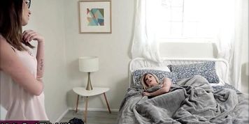 Hiding Step Bro From Step Mom (He Slips His Dick In!)