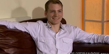 British amateur dude Sam S talking before solo cock touching