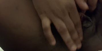 Rubbing my Fat Juicy Ebony Pussy and  Clit Cum have a Lick