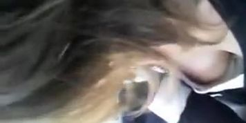 Downblouse cute girl in bus