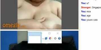 Omegle 22yo singapore bbw cumming on big boobs