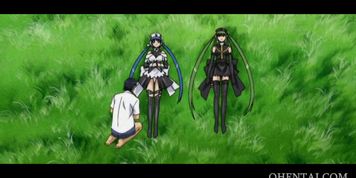 Two anime dolls licked in 3some outdoor