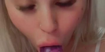 ASMRbyK sucking dildo