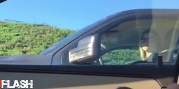Car Flash Blonde MILF