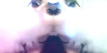 white girl blowing clouds