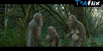 Riley Keough Breasts,  Prosthetic Scene  in Sasquatch Sunset