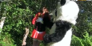Horn-mad Red Riding Hood gonna be fucked right in the woods