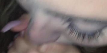 GREEN EYED LATINA MILKS THE CUM OUT OF ME