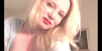 blonde miilf milking her huge tits