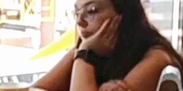 Talking with her mom while checking my bulge