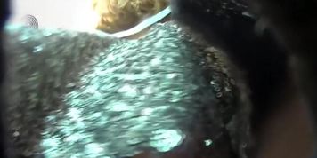 Sexy blonde with a hot ass wears a short skirt and gets fil