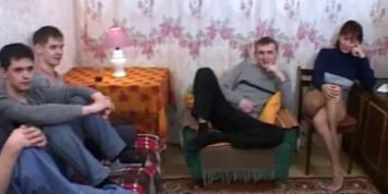 Russian Mom screw Son and his Friends