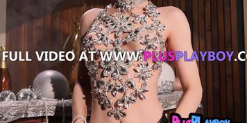 Amazing babe Abby Brandon hot posing before passion striptease session
