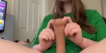 Cute Gamer Girl Daddysbadkitty666 Loves Her Big Toy