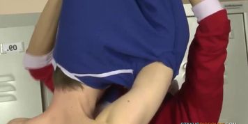 Two Twinks Fucking Rough In The Locker Room