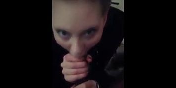 Cute chick sucks a black cock for the first time