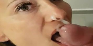 Nice Close Up Cum On Her Face