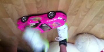 sneakers toy car crush by russian girl (Gina Carano)
