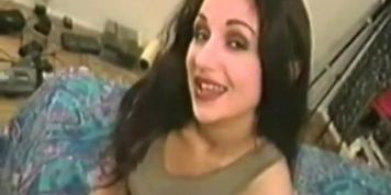 Italian girl worked up between big tits