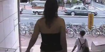 Sharking video with hot Asian boobs being exposed in a metro