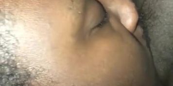 SUCKING ON MY WIFES BIG CLIT