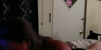 Sliding his dick in my mouth and slamming my pussy on his cock while I ride up and down on Daddy