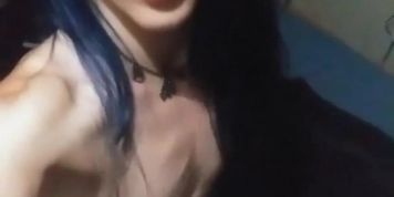 Blue haired girl rides again.