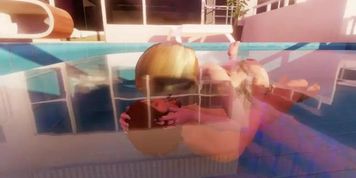 3D Busty Girl Gets Facial At The Pool!