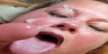BBW Mommy sucking her stepson's dick w facial
