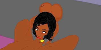 Cartoon Cherokee D Ass gives an amazing big ass hentai blowjob.