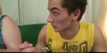 Lad fucks her shaggy old cunt from behind