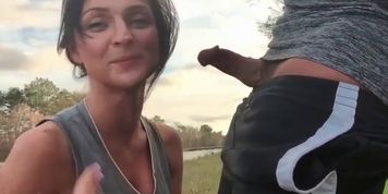 GF Giving amazing head sucks and swallows in outside