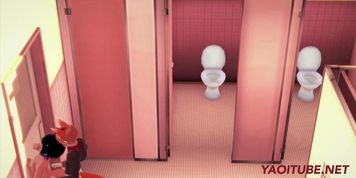 Yaoi 3D - NekoBoy is Fucked by FoxBoy in a Toilet and cums inside (Kim Triple X)