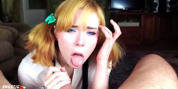 Cute Redhead Deepthroat Cock Lover And Anal Sex After College