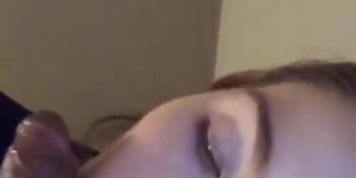 White ex gf loves sucking my lightskin cock with passion  