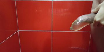 Pissing and Cumming Inside a Condom
