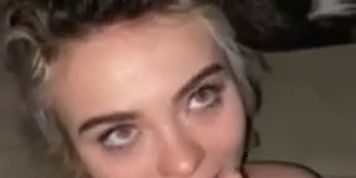 Girlfriend Sucking my cock till I cum on her hot face 