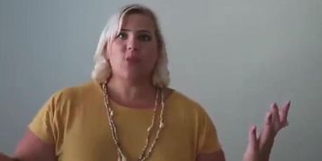 chubby girl complains that they tell her not to enter