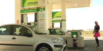 Blonde in bondage disgraced at gas station