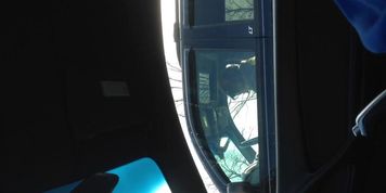 Flashing mature in parking lot