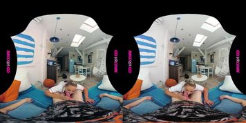 VR Conk Chubby Blonde Maid Invited Her Brunette Friend VR Porn