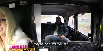 FemaleFakeTaxi Bodybuilder makes busty blonde cum in taxi fuck