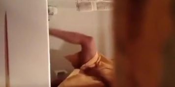 Hairy milf spied in bathroom drying