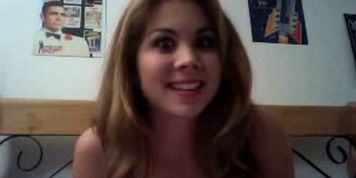 Busty big tit babe in stockings rubs her tight pussy