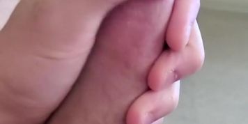 Jerking big dick