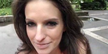 PUBLIC SEX ADVENTURES - Cock-hungry brunette in public sex