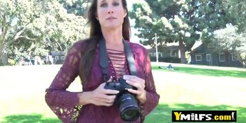 Sofie Marie is lured in a park into getting banged at lovers spot